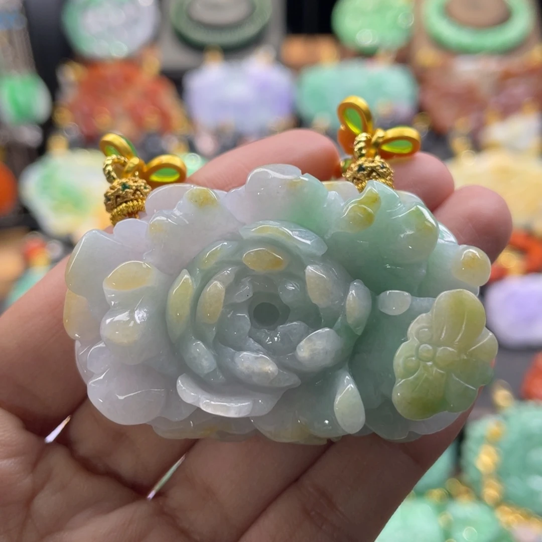 翡翠未镶嵌颈饰代编织