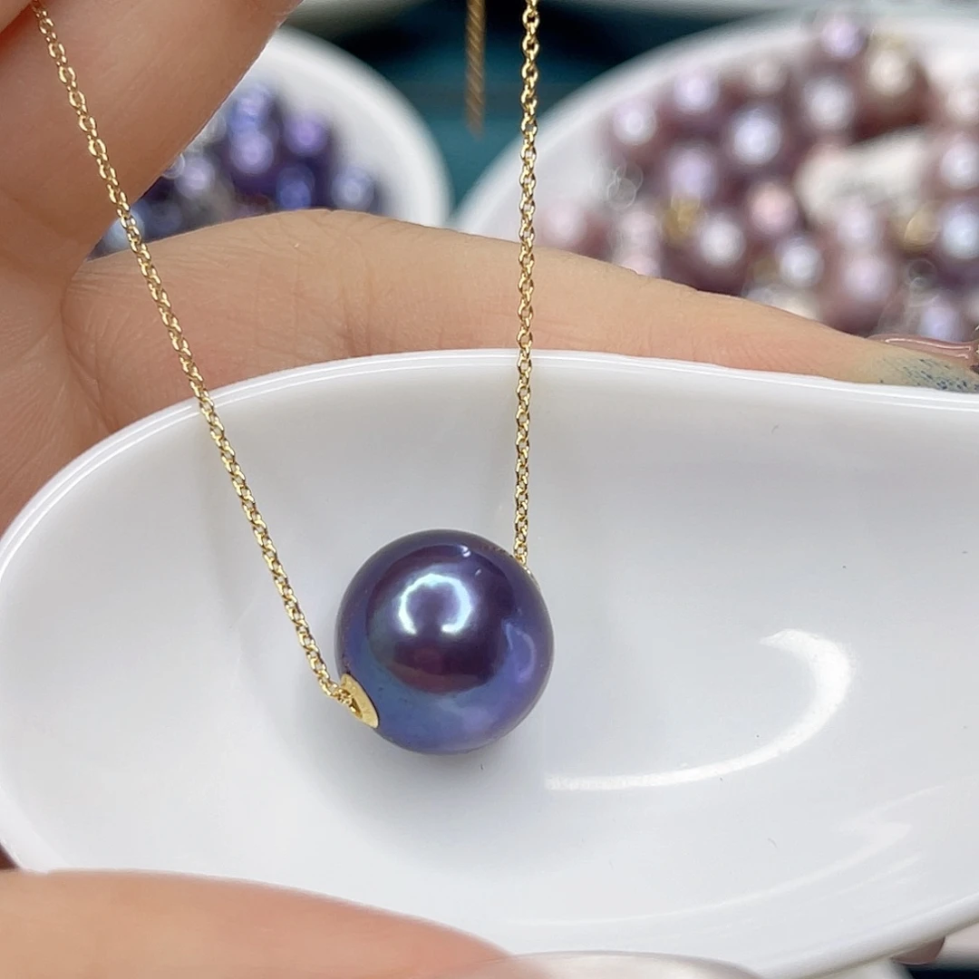 淡水珍珠18K金镶嵌吊坠(赠链)