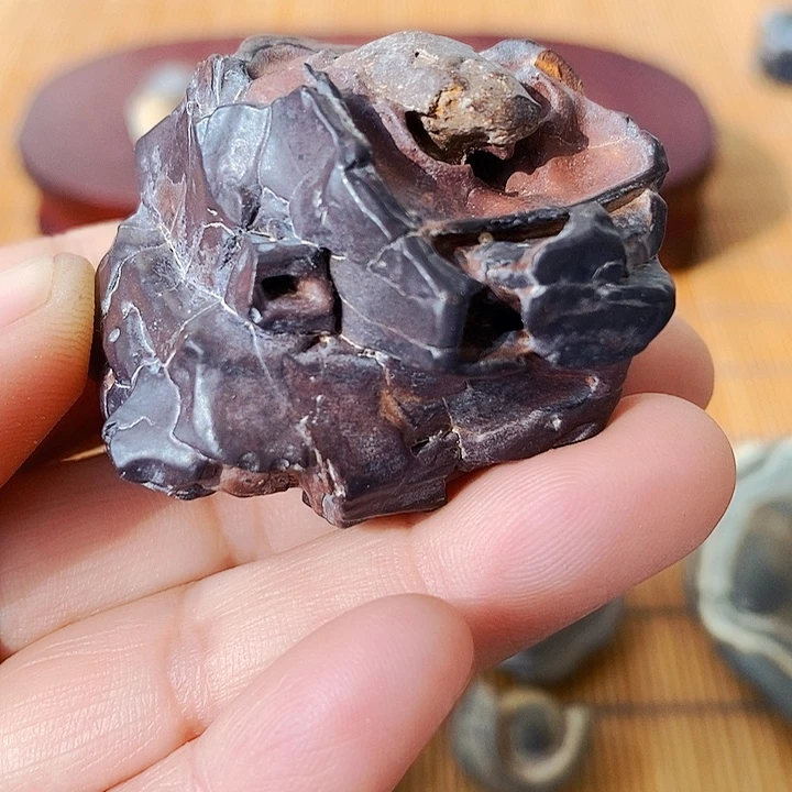 方***圆原石雕刻工艺品手把摆件