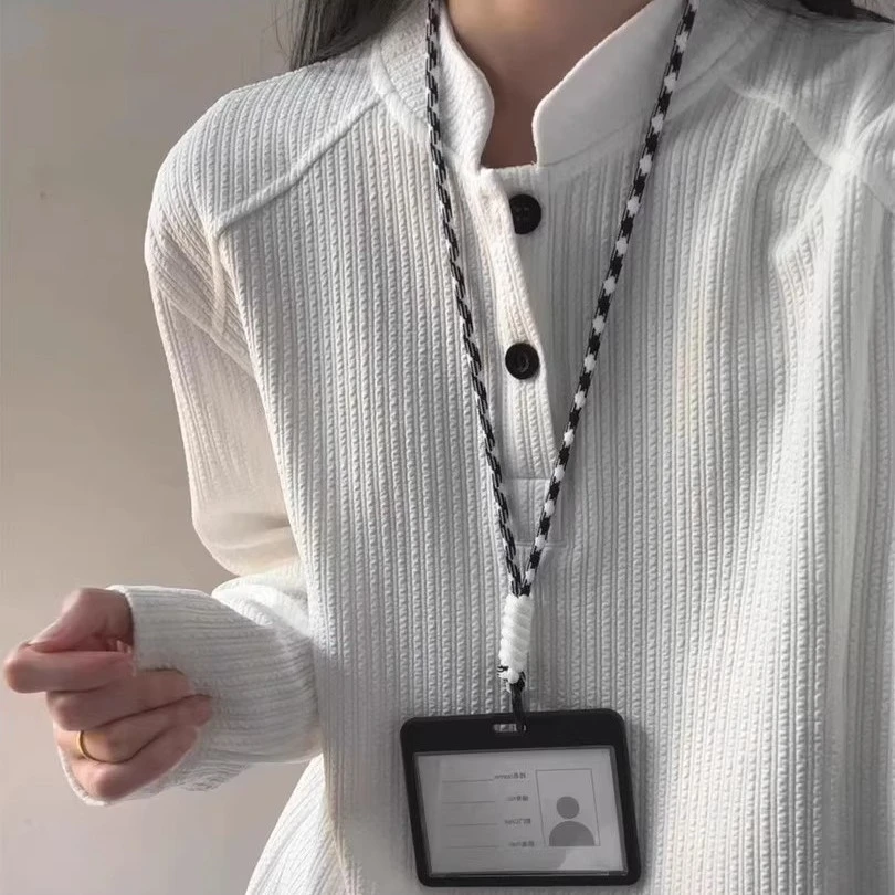 白色亨利领肌理感长袖t恤男款秋季美式复古POLO衫卫衣内搭打底衫