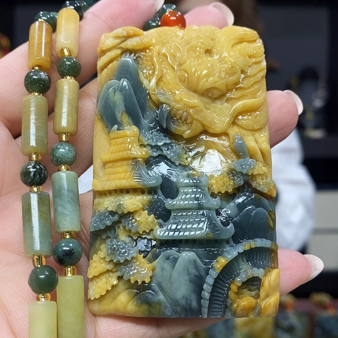 未镶嵌岫玉挂件吊坠项链