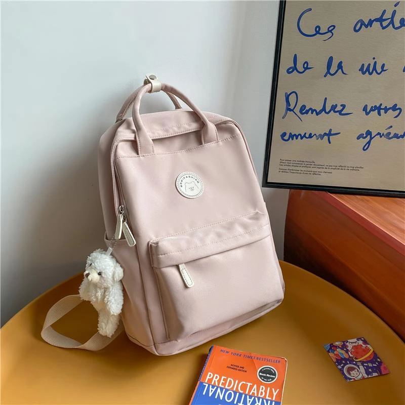 双肩包女牛津纺大容量初高中大学生书包印字帆布电脑背包