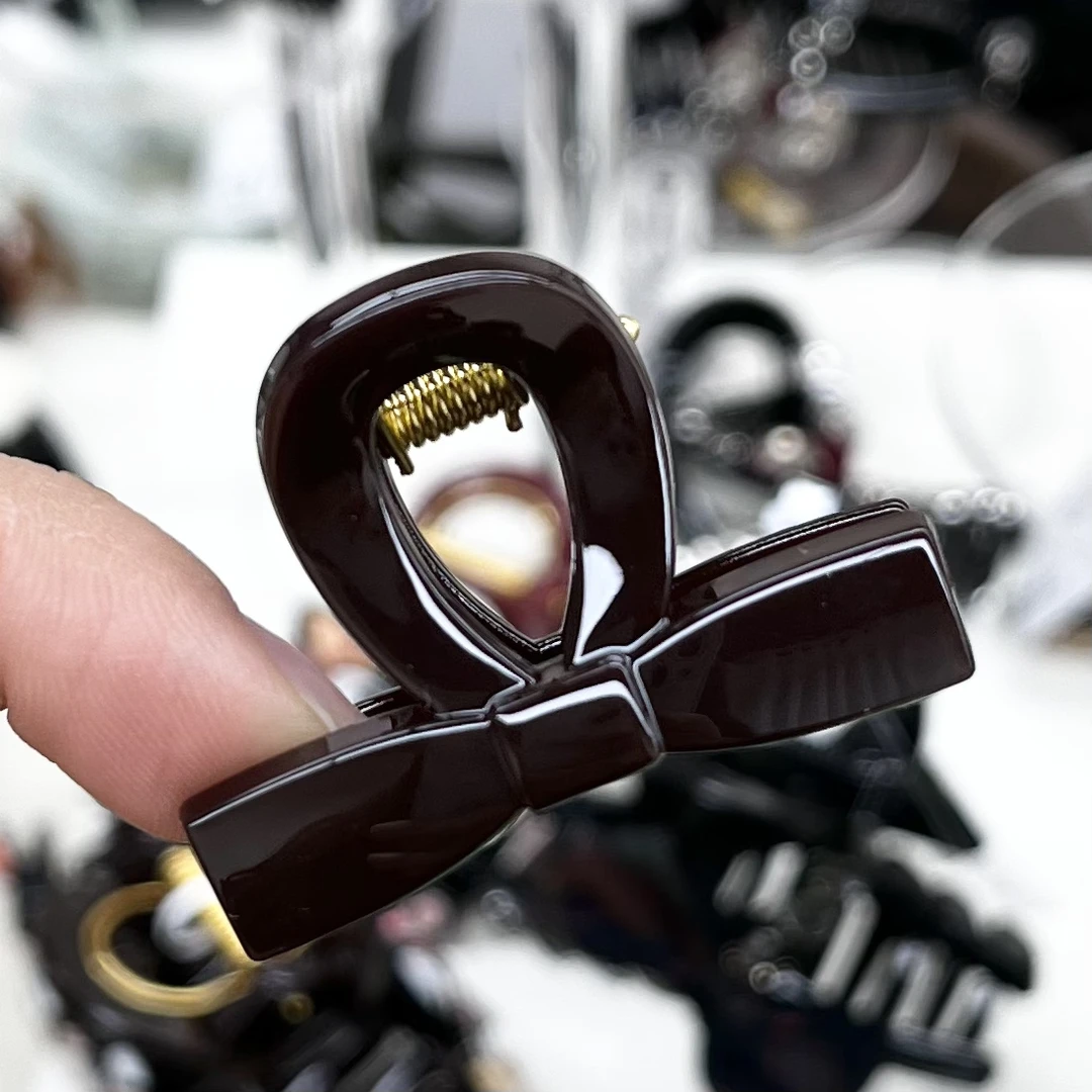 L679巧克力色4cm一对装刘海夹抓夹时尚小抓夹百搭法式小众