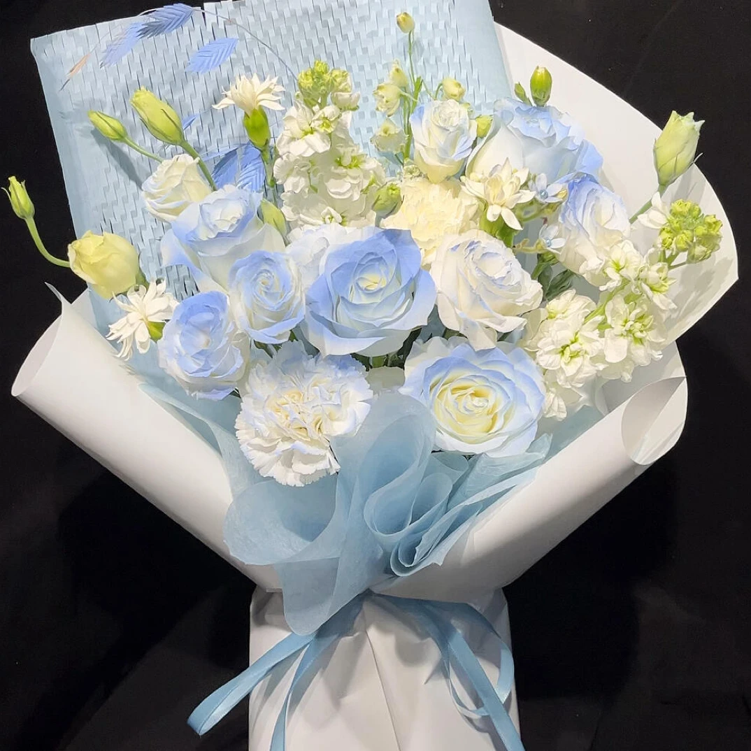 【天空之镜】蓝色系玫瑰花束