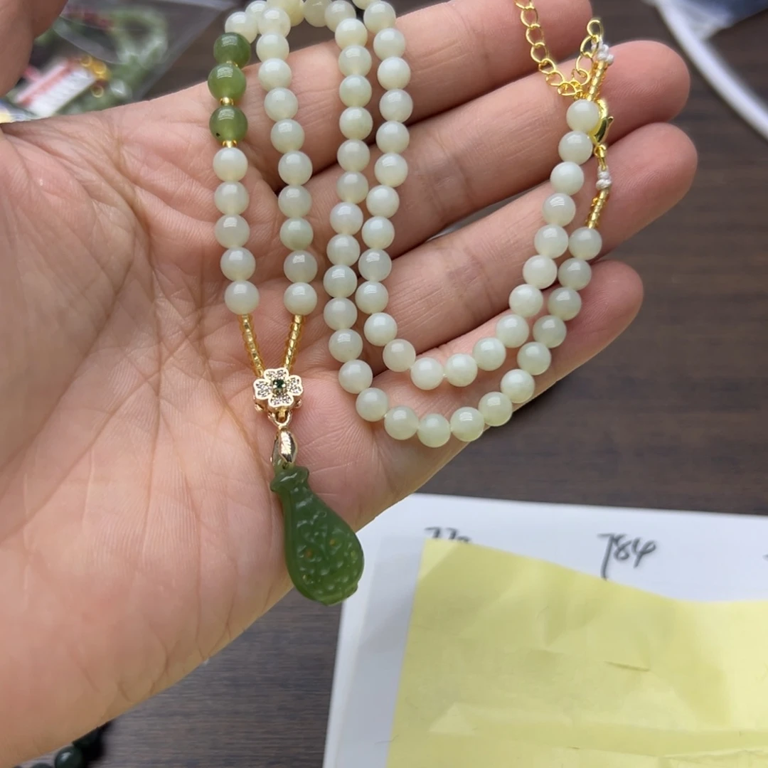 和田玉未镶嵌颈饰754