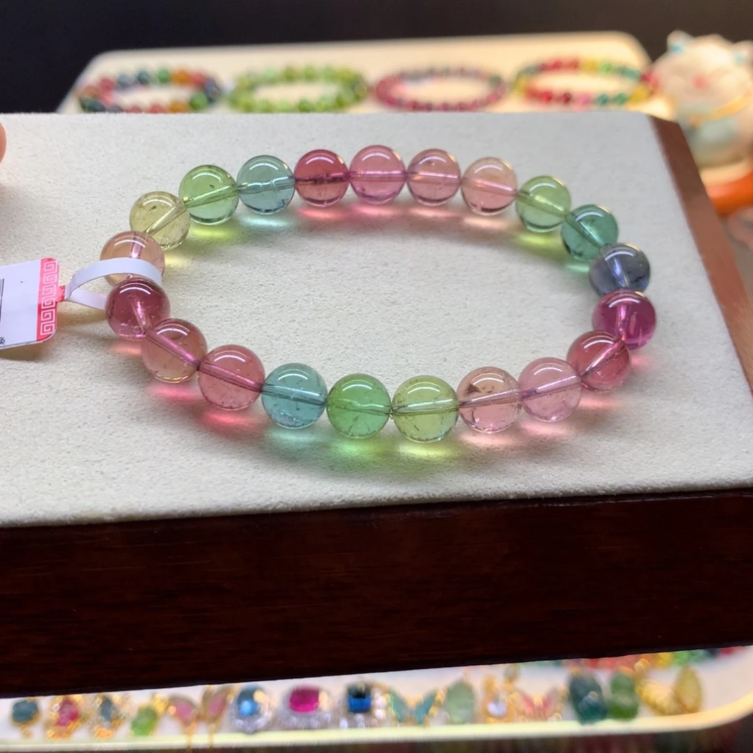 手串碧玺未镶嵌艳丽人鱼彩虹