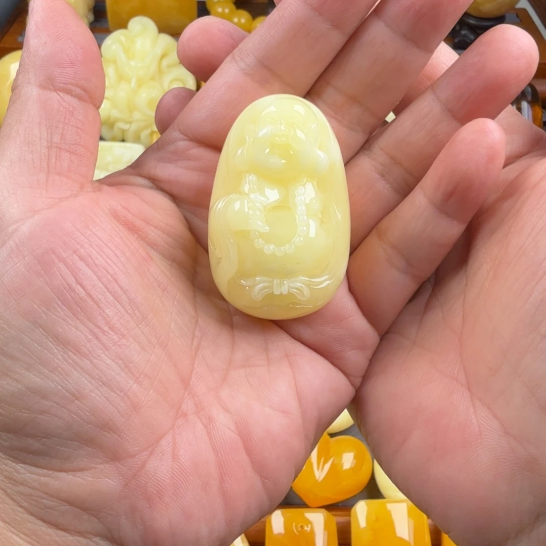 琥珀未镶嵌颈饰纯天然琥珀蜜蜡