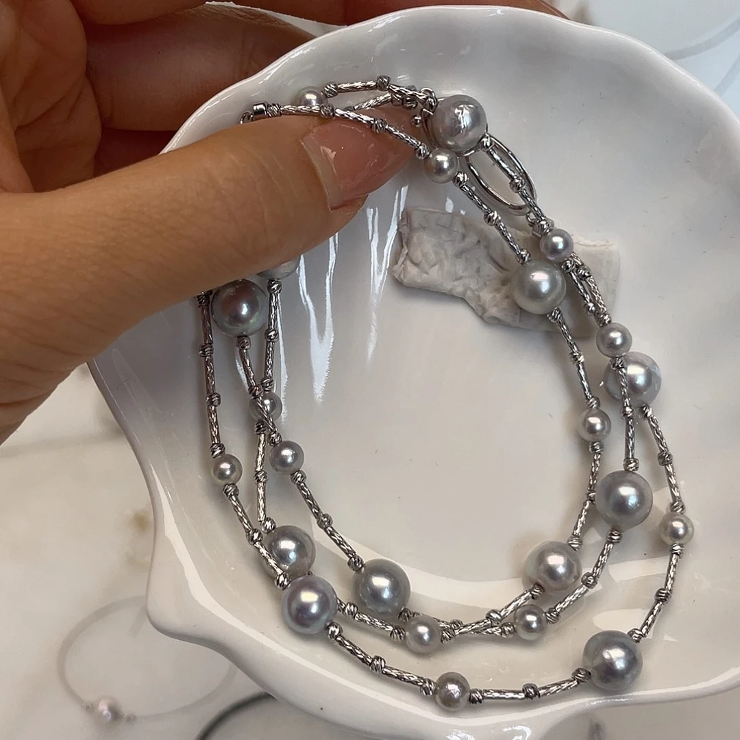 套链银S925镶嵌海水珍珠
