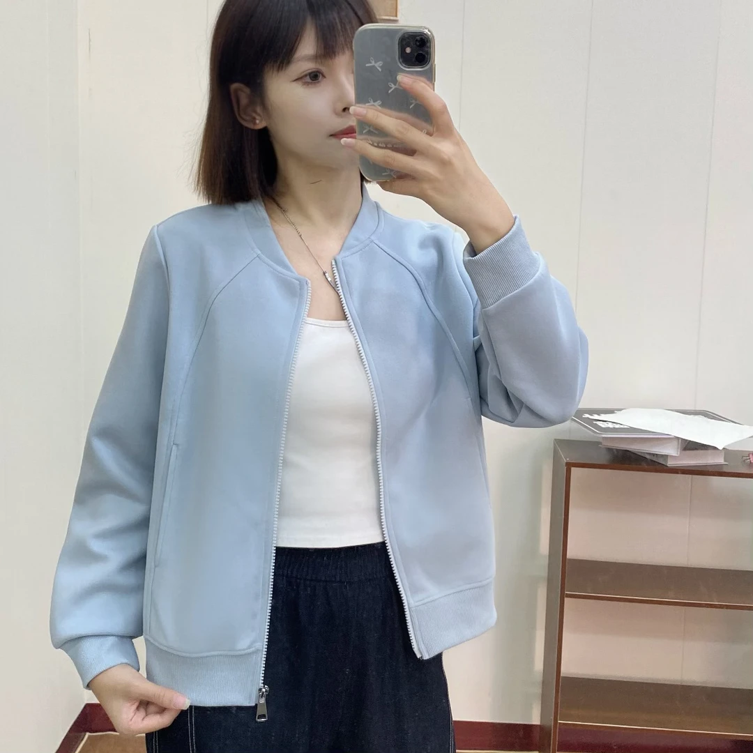 秋季华棉棒球领开衫卫衣外套女时尚休闲百搭