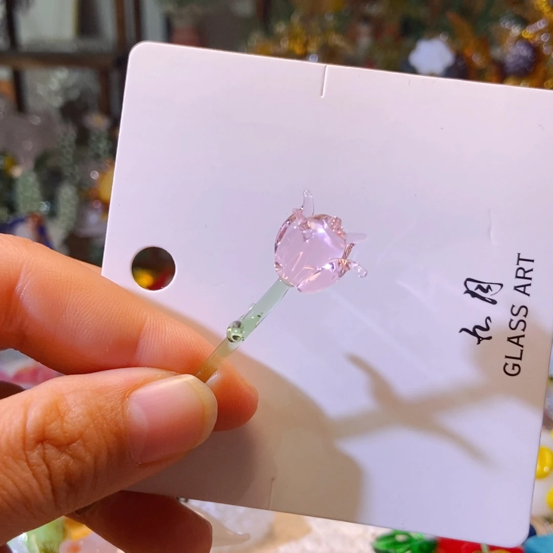 琉璃手工艺品粉色