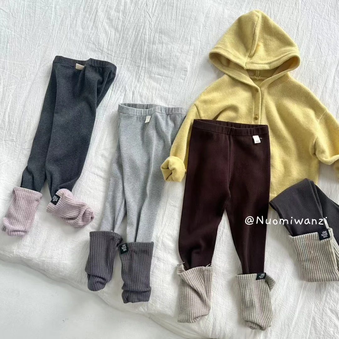 【现货】儿童韩版百搭撞色堆堆袜打底裤（秋款）WZJ-53022