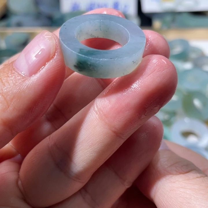 定制翡翠未镶嵌天然翡翠13-19冰飘花乌鸡