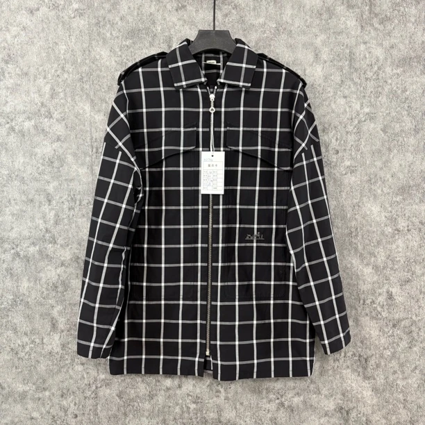 95新 Hermes/爱马仕 爱马仕黑白格子外套