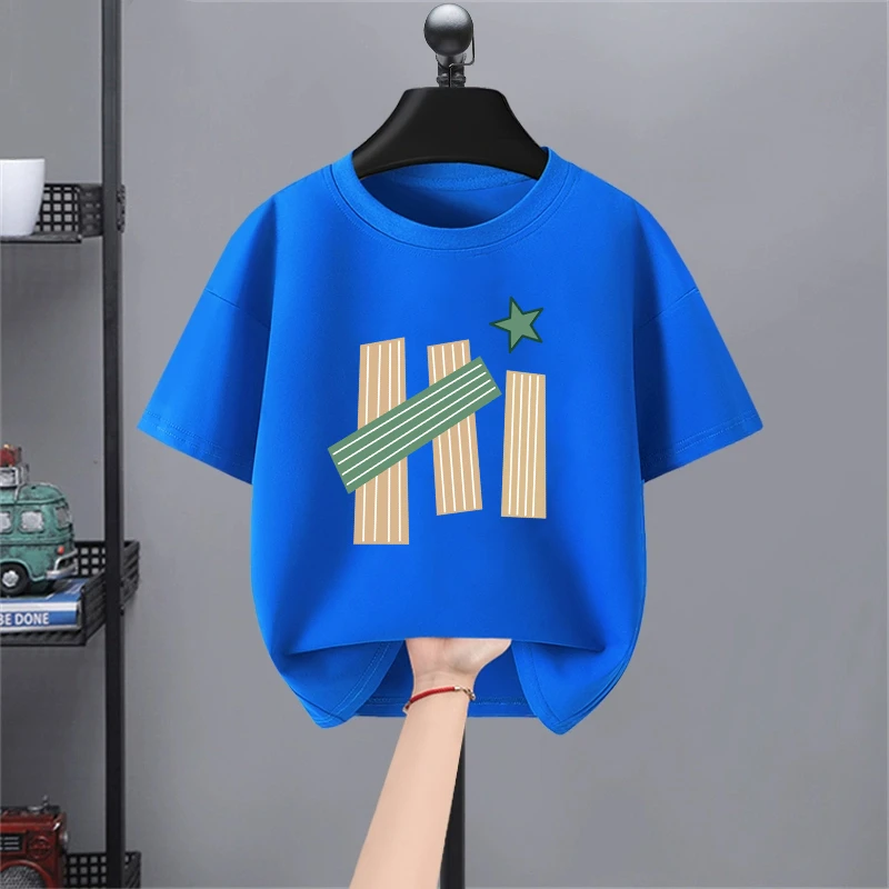 儿童短袖t恤2025新款夏装中大童男孩洋气夏季半袖衣服男童上衣潮