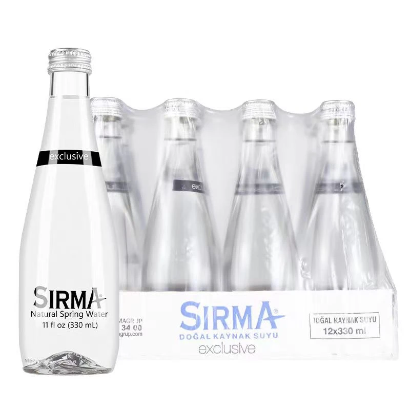 地中海榭漫330ml天然饮用水土耳其进口SIRMA玻璃瓶接待用水