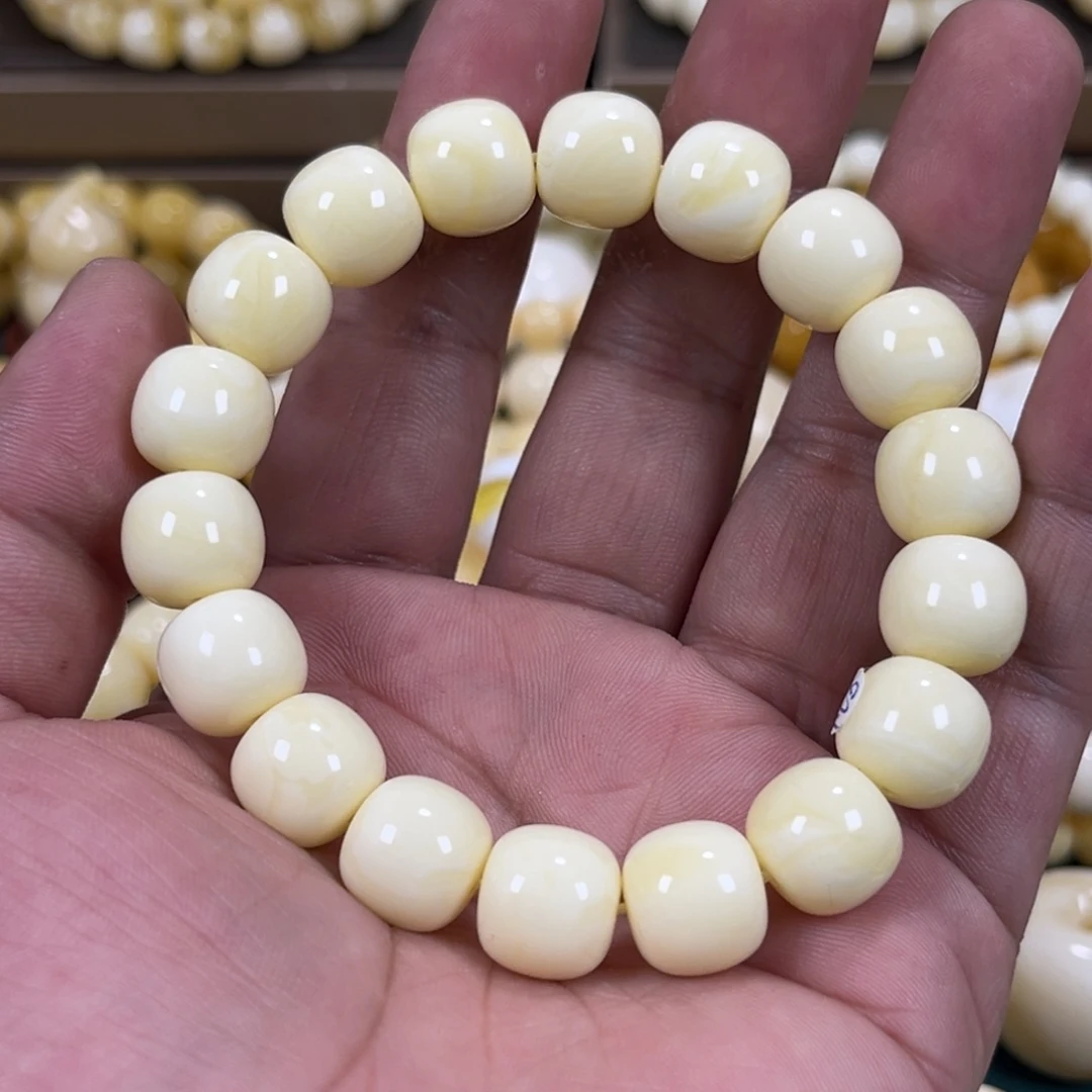 琥珀手链未镶嵌老*同料12mm白蜡