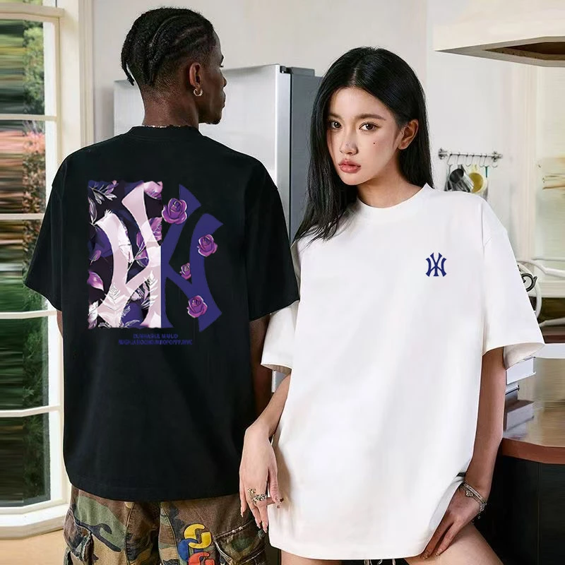 【品牌正品】夏季时尚百搭圆领T恤上衣男女同款情侣休闲短袖-205