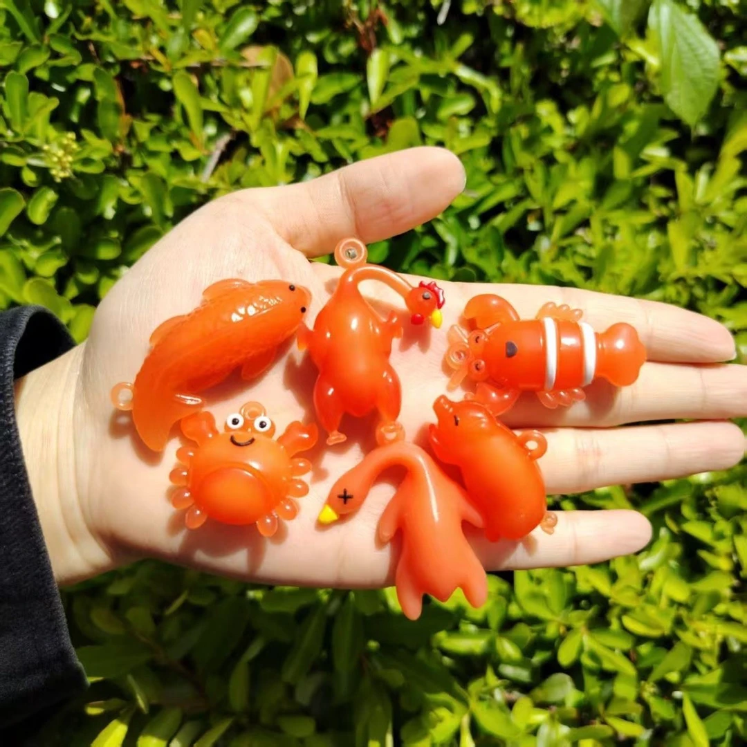 变色烤螃蟹校园流行挂件礼物紫外线烤龙虾烤鱼烤鸭烤鸡钥匙扣套装