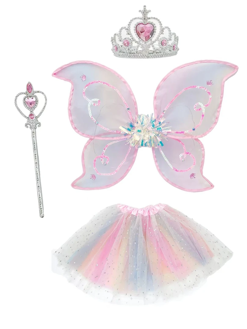 天使翅膀发光蝴蝶翅膀小女孩背饰奇妙仙子魔法棒花仙子演出好物