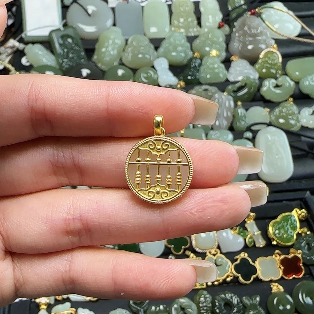 颈饰银S925镶嵌和田玉