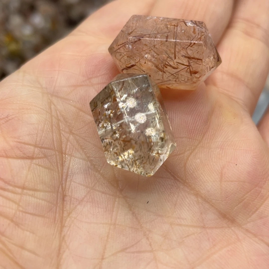 玛瑙/玉髓珠宝半成品未镶嵌黑金超双尖20mm一颗