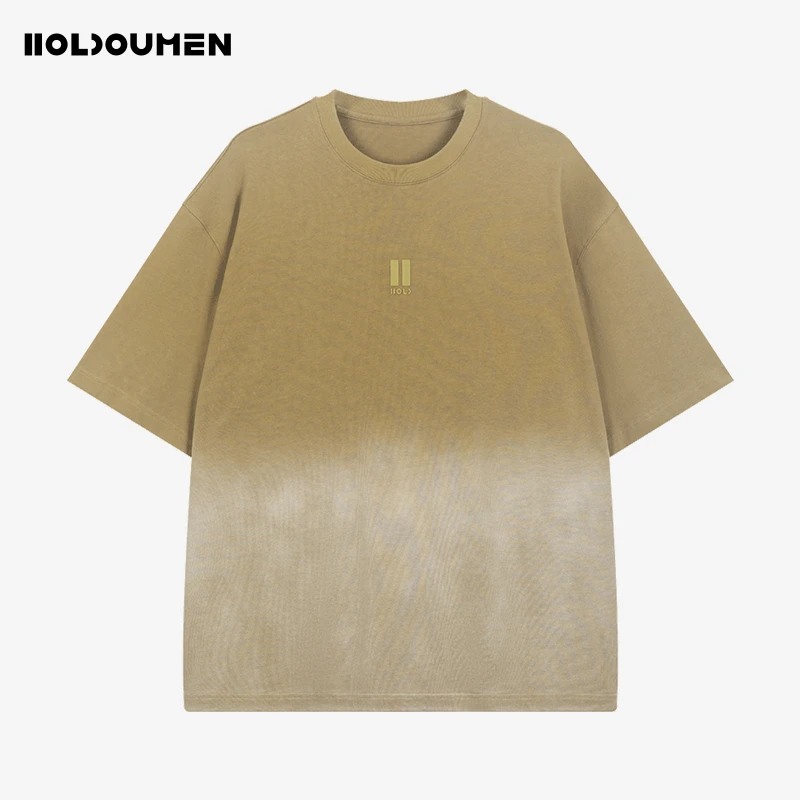 Holdoumen买手系列渐变洗水短袖T恤