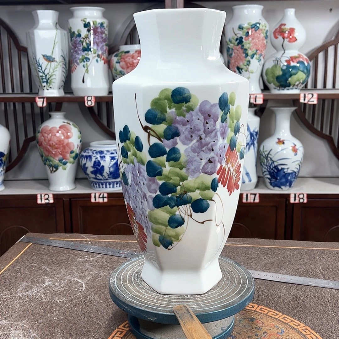 摆件景德镇陶瓷6紫藤