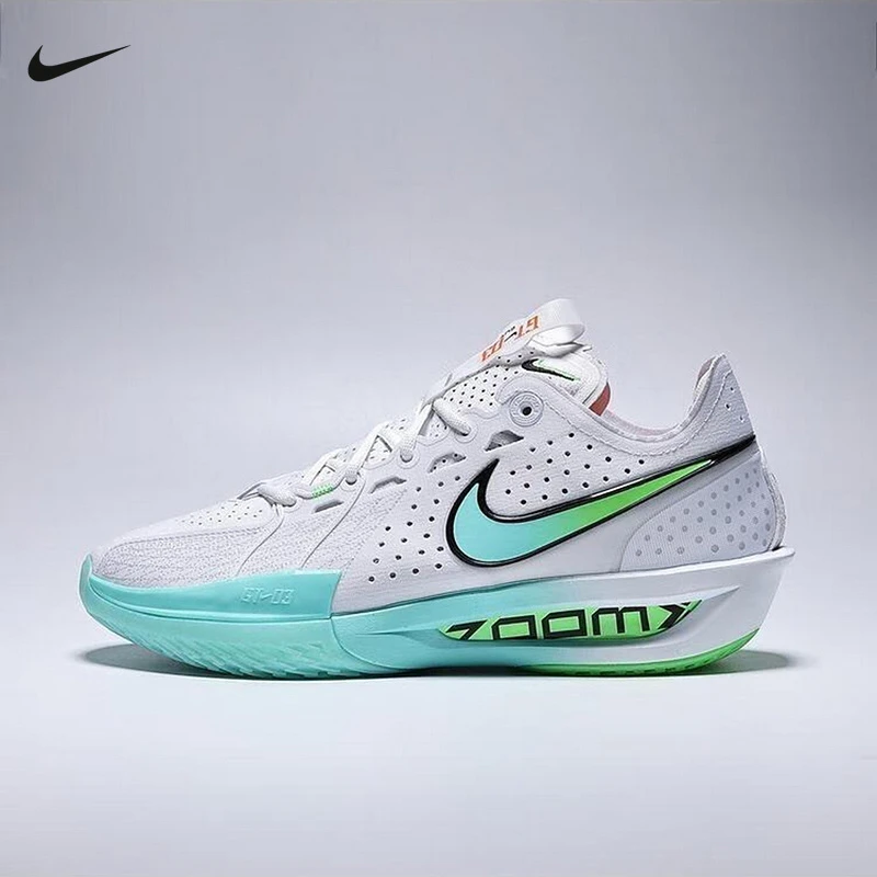NIkE耐克男鞋运动鞋G.T. CUT 3白绿低帮减震实战篮球鞋DV2918-107
