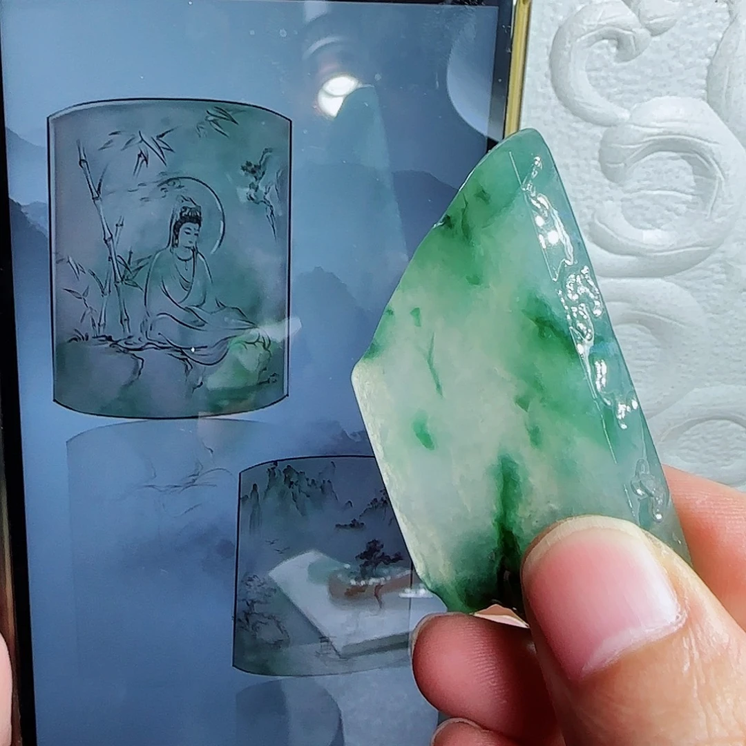 定制翡翠未镶嵌缅甸天然A货翡翠含老师工艺