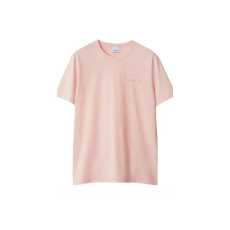 未使用 BURBERRY/博柏利 纯色字母Logo刺绣圆领短袖T恤 男女同款