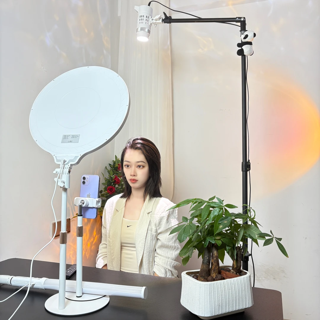 RINRAY【坐播三灯实惠款】手机直播全面屏美颜补光灯主播基础款坐播