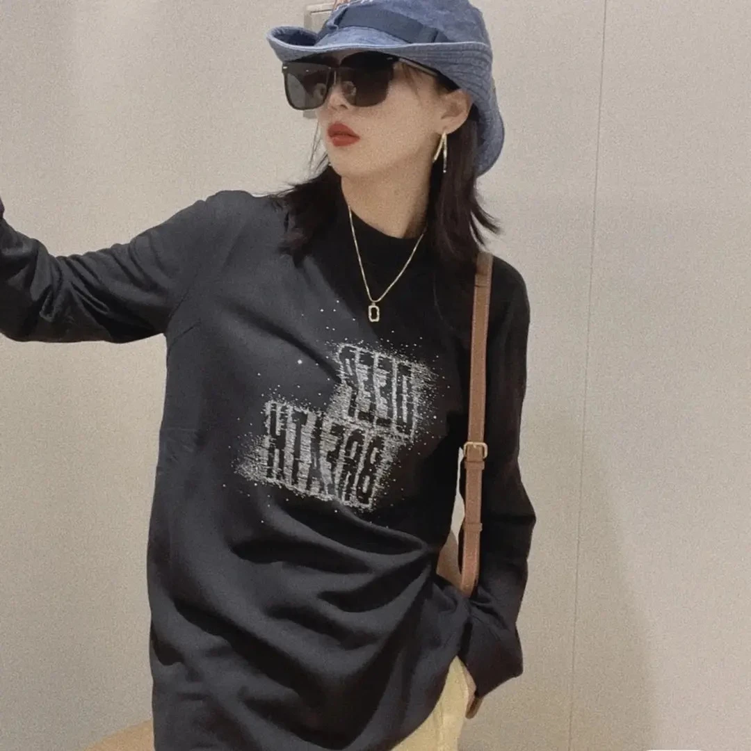 GIRDEAR/哥弟秋冬保暖显瘦时髦休闲洋气长袖圆领印花卫衣1300848