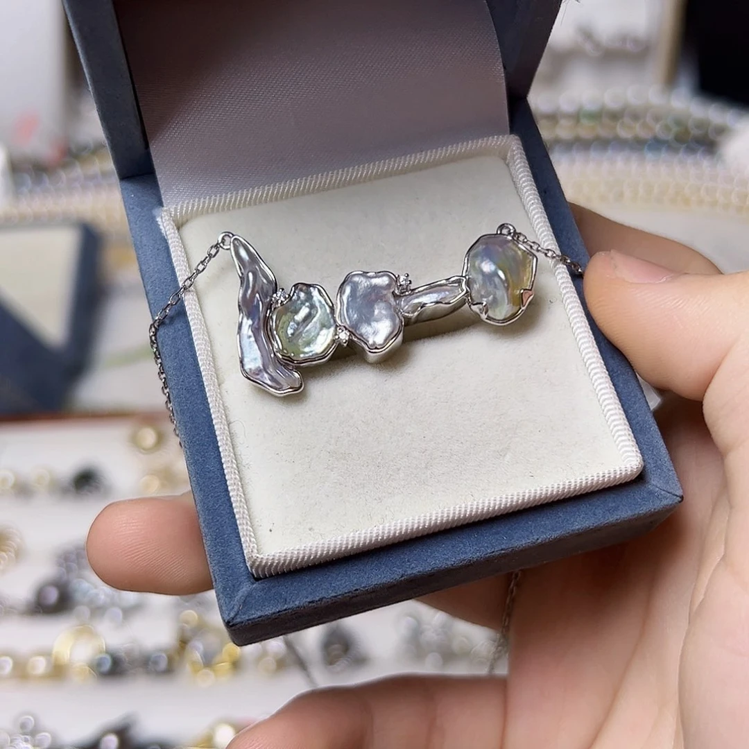 海水珍珠颈饰银S925镶嵌