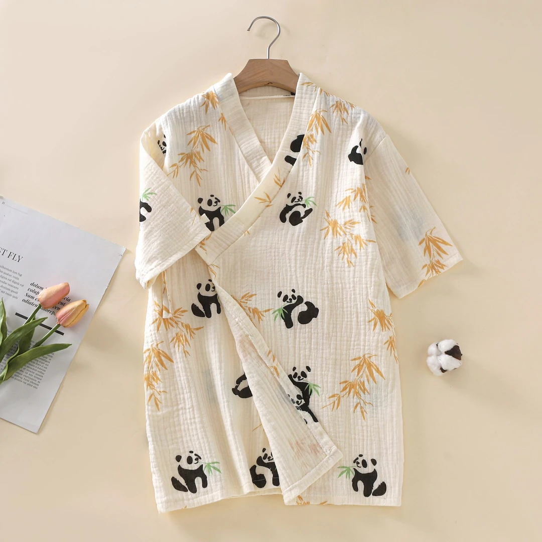 儿童夏季棉质浴袍男女童薄款家居服宝宝春秋卡通家居服宽松睡袍