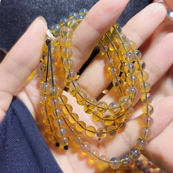 蓝珀未镶嵌珠宝奇石墨西哥蓝珀佛珠6