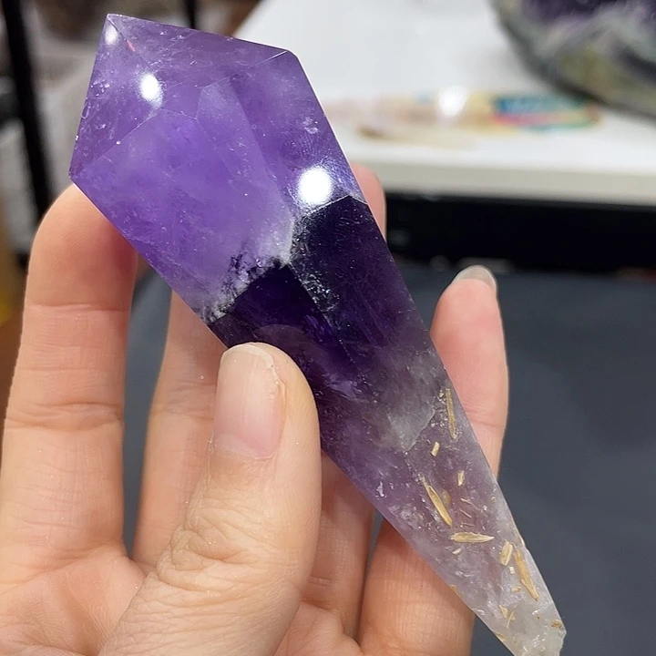 珠宝半成品未镶嵌水晶梦幻紫权仗