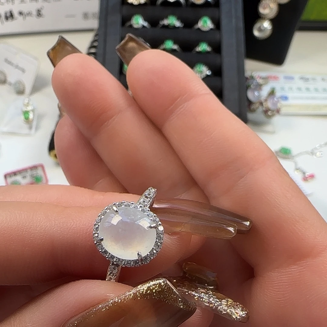 翡翠银S925镶嵌戒指