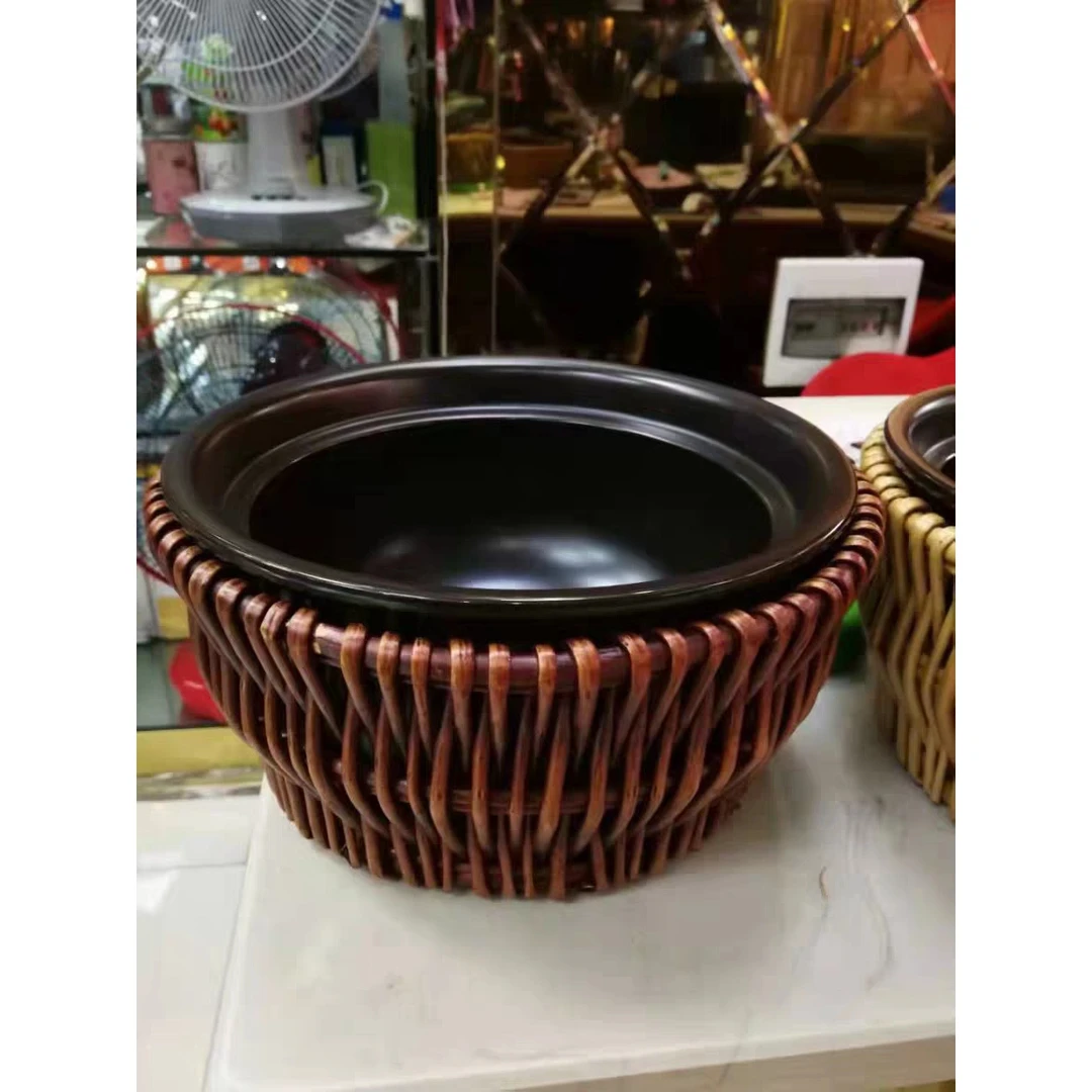 柳藤砂锅防烫篮小菜篮深锅专用防烫篮镂空家用纯手工大碗双耳