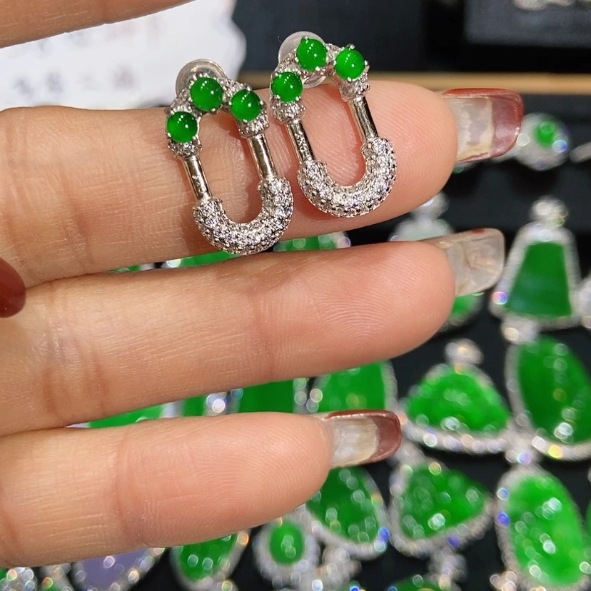 【闪购商品】翡翠耳饰未镶嵌天然翡翠