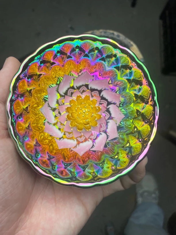 梦幻七彩粉金莲花茶杯主人杯