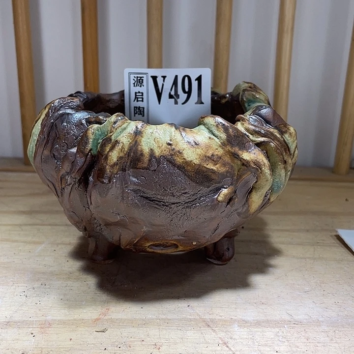 紫砂花盆景德镇陶瓷491