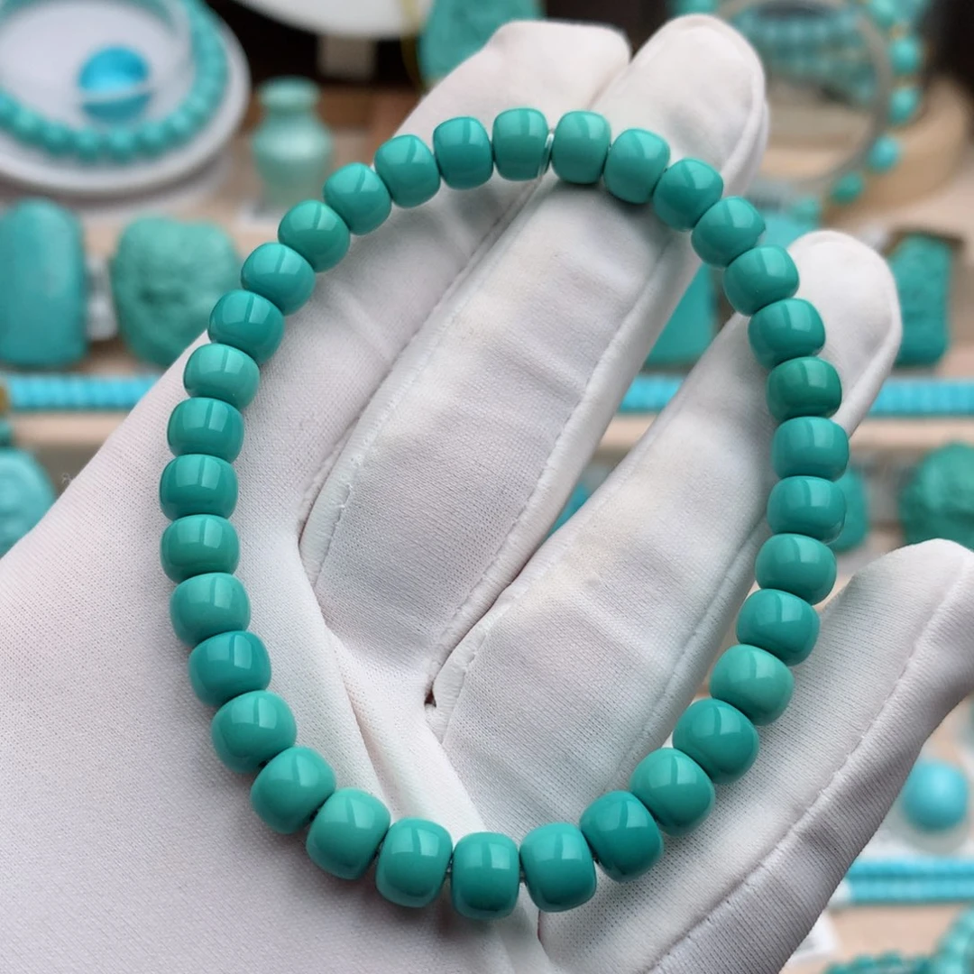 绿松石珠宝奇石未镶嵌6.7mm