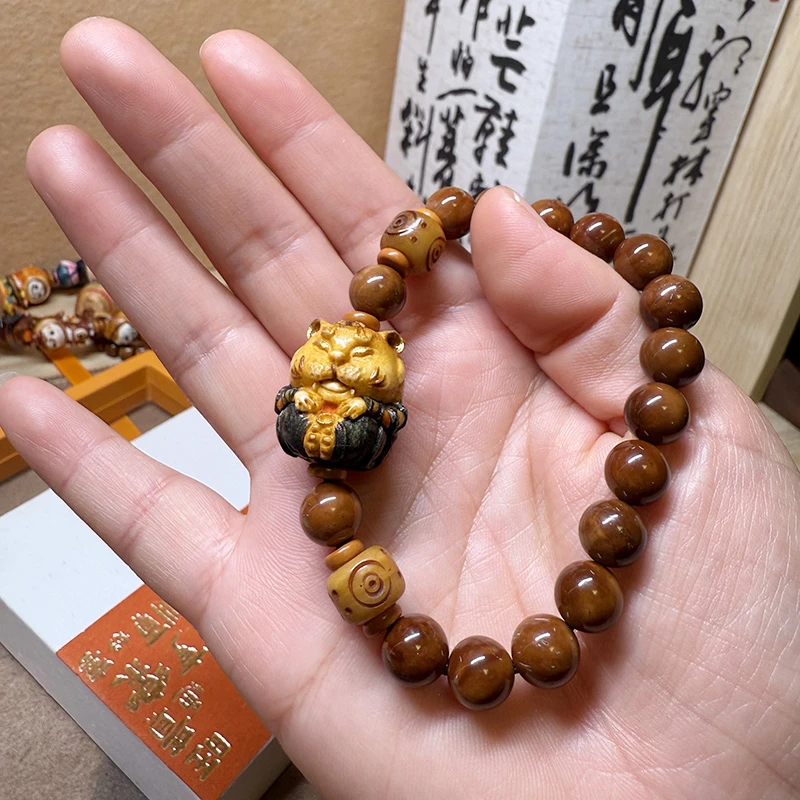 库克文玩手串发财虎鹿角配饰简约大气百搭时尚