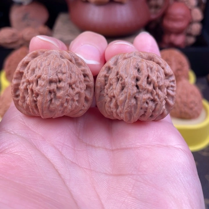 吊坠文玩核桃白狮子33