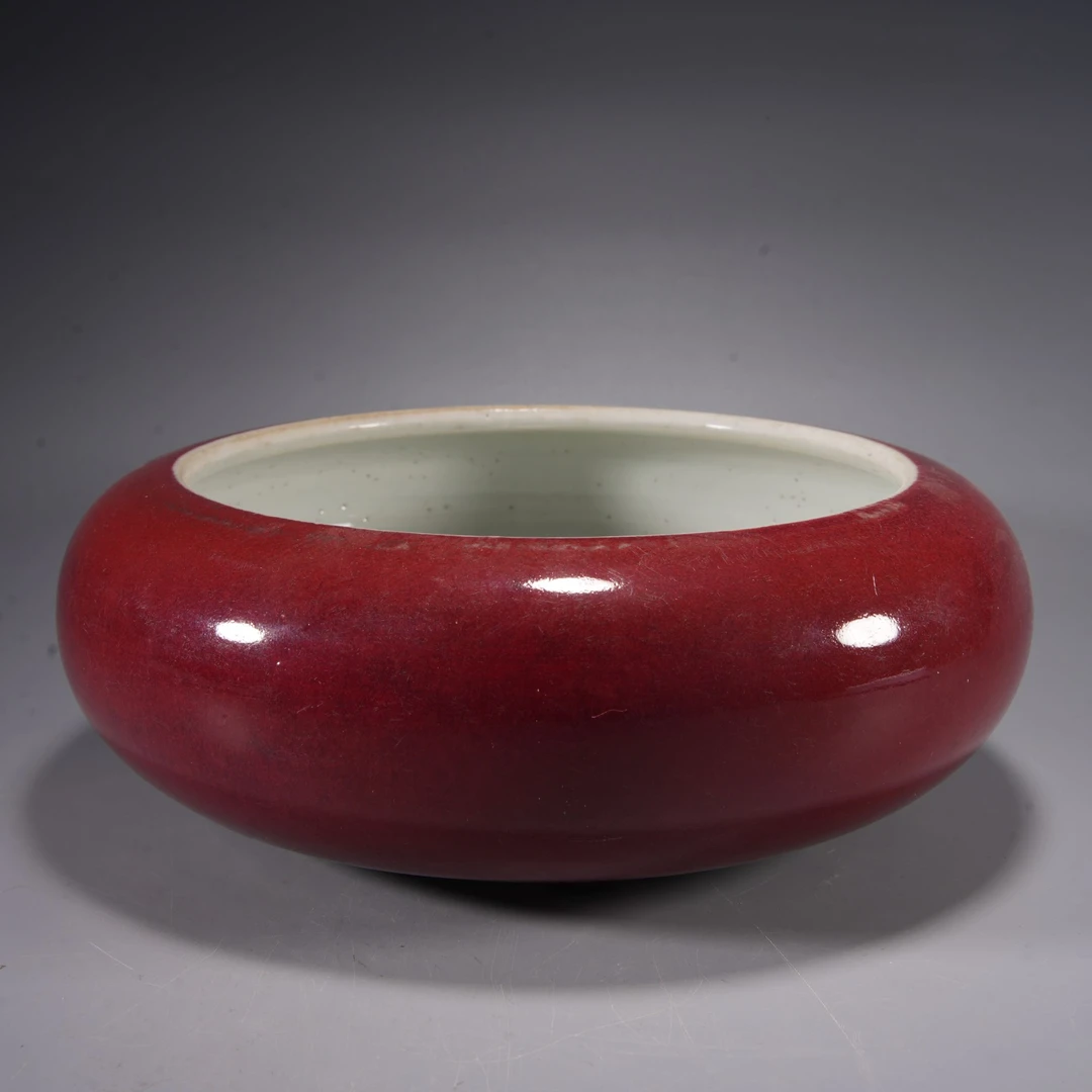 h748/清代 红釉笔洗【华豫之门甄选】