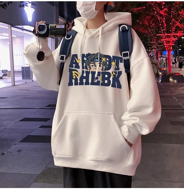 hiphop帅气美式潮牌秋季连帽卫衣男ins痞帅街头宽松青少年长袖潮