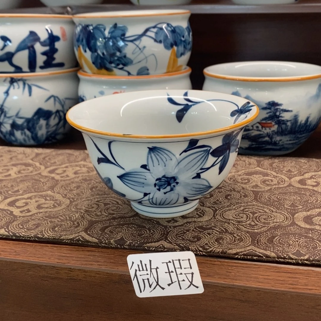 釉下彩老陶泥手工绘制
