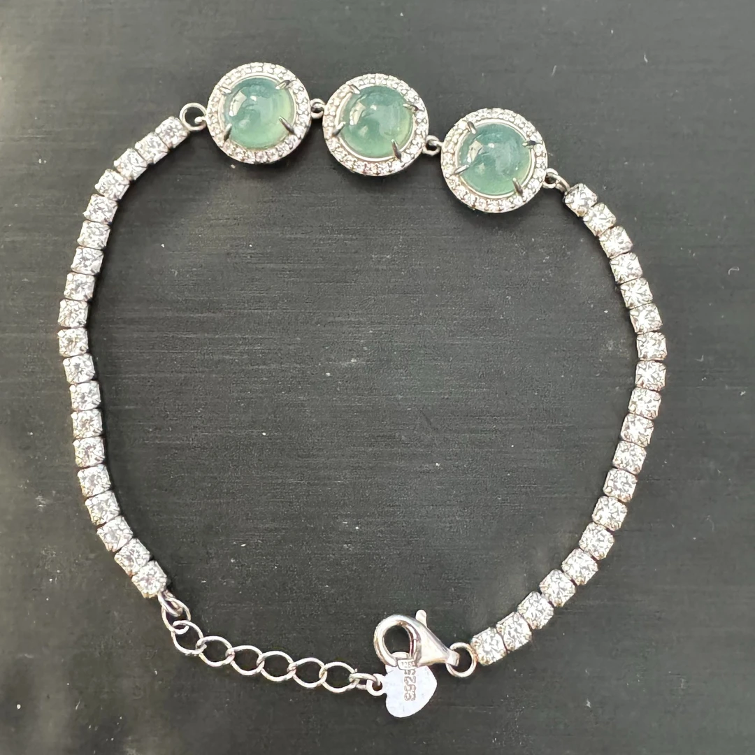 翡翠精美手链女网红潮流正品气质精致镶钻时尚