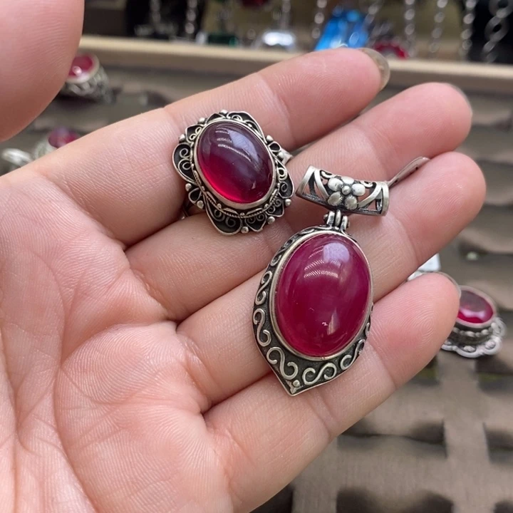 风***花仿水晶银晓鱼尼泊尔手工制作