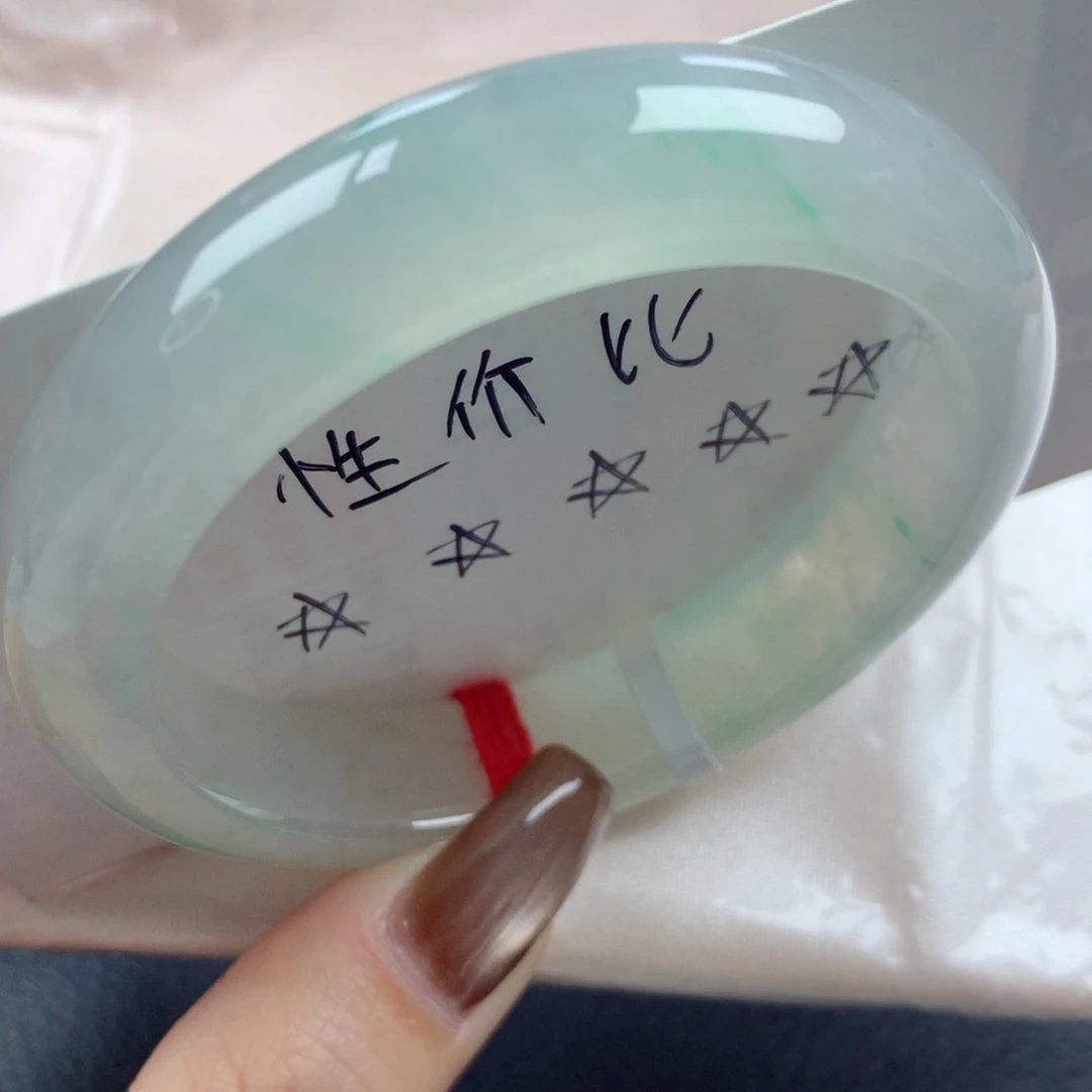 未镶嵌手镯翡翠老坑冰甜绿晴水毕业款正圈50.6